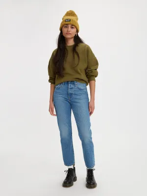 Sustainable Dye Methods Adaptive Stretch Fabric Women's 501 Blue Straight Fit Mid Rise Jeans