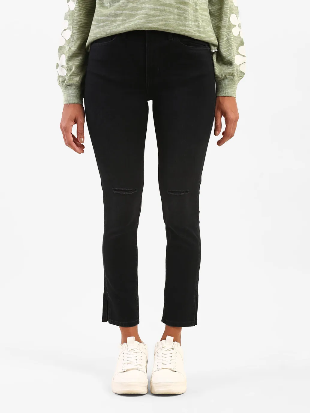 Women's 721 Black Skinny Fit High Rise Jeans Flexible Waistband Construction Smart Casual Spring Mood Formal
