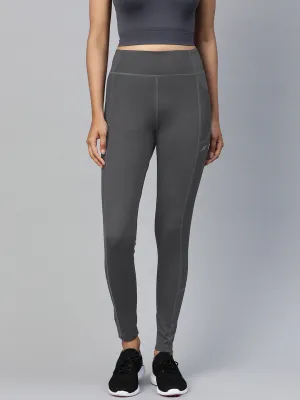 Alcis Women Grey Solid Ankle Length Tights Fitness Lover Stretch Fit