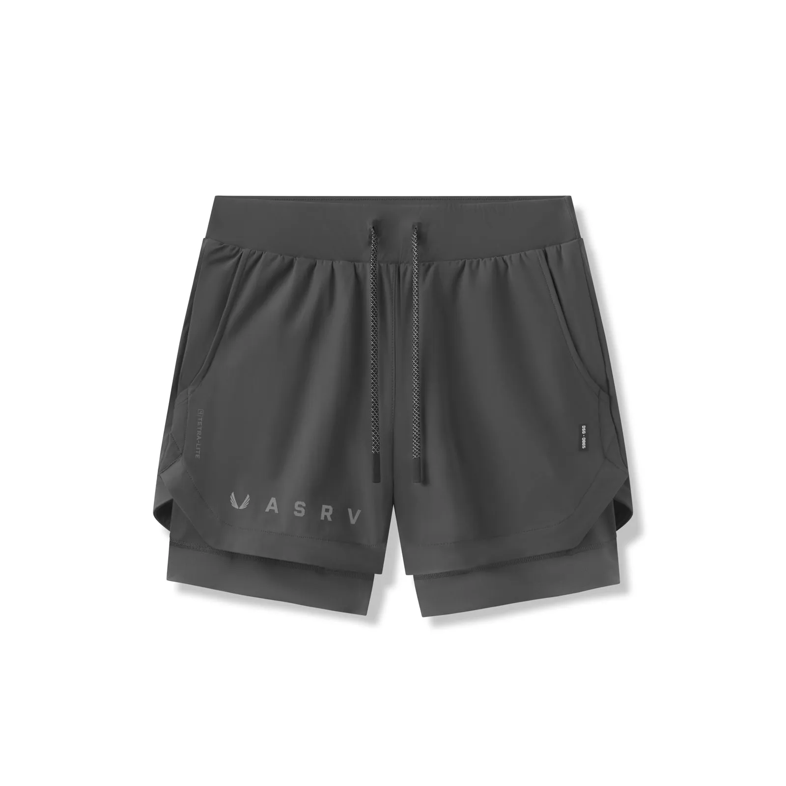0865. Tetra-Lite? 5" Liner Short - Space Grey "Reflective Classic" romper printed shorts