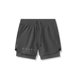 0865. Tetra-Lite? 5" Liner Short - Space Grey "Reflective Classic" romper printed shorts