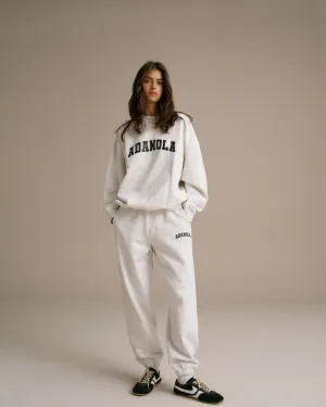 Varsity Sweatpants - Light Grey Melange/Black Non Slip Waistband Anti Odor Technology