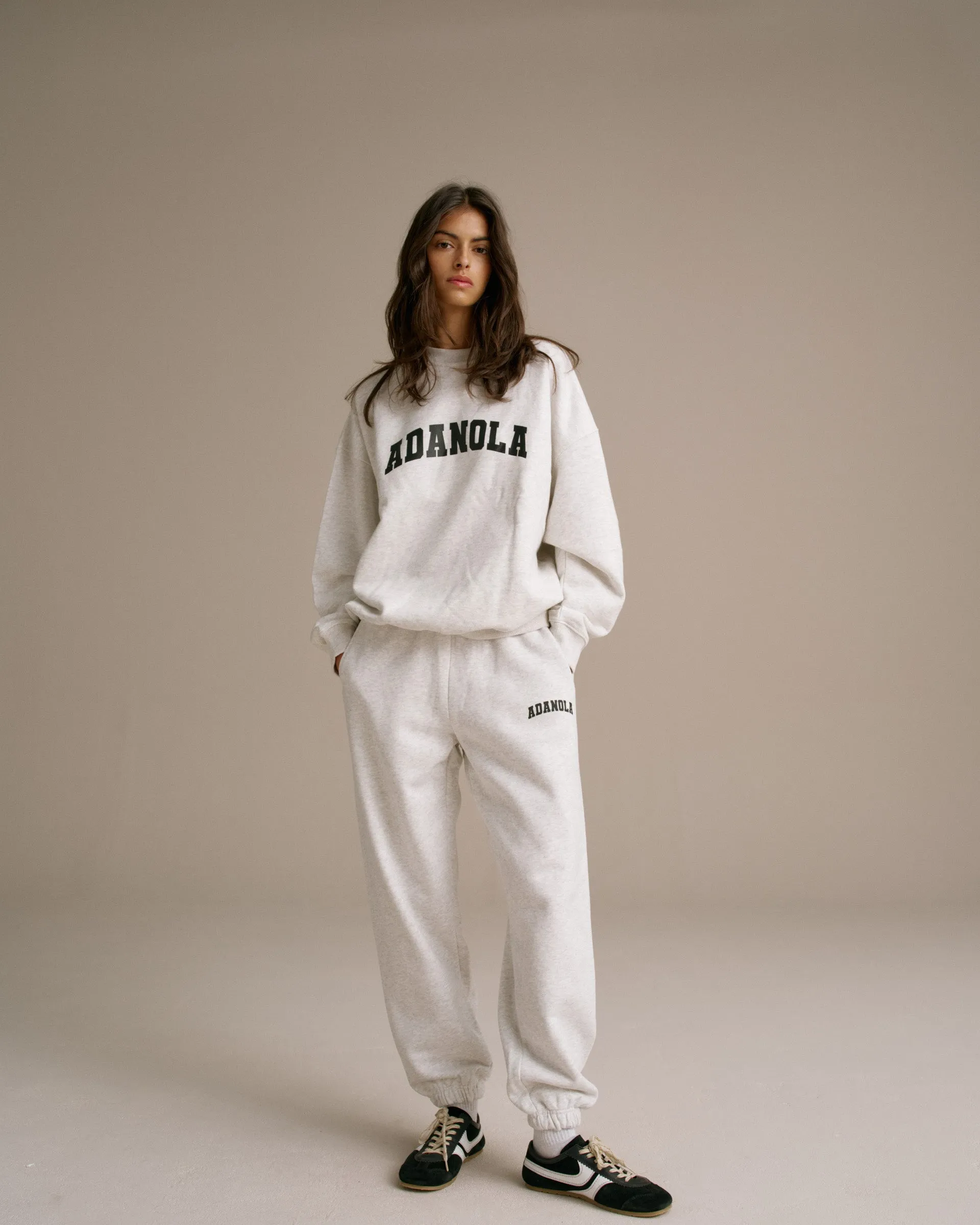 Varsity Sweatpants - Light Grey Melange/Black Non Slip Waistband Anti Odor Technology