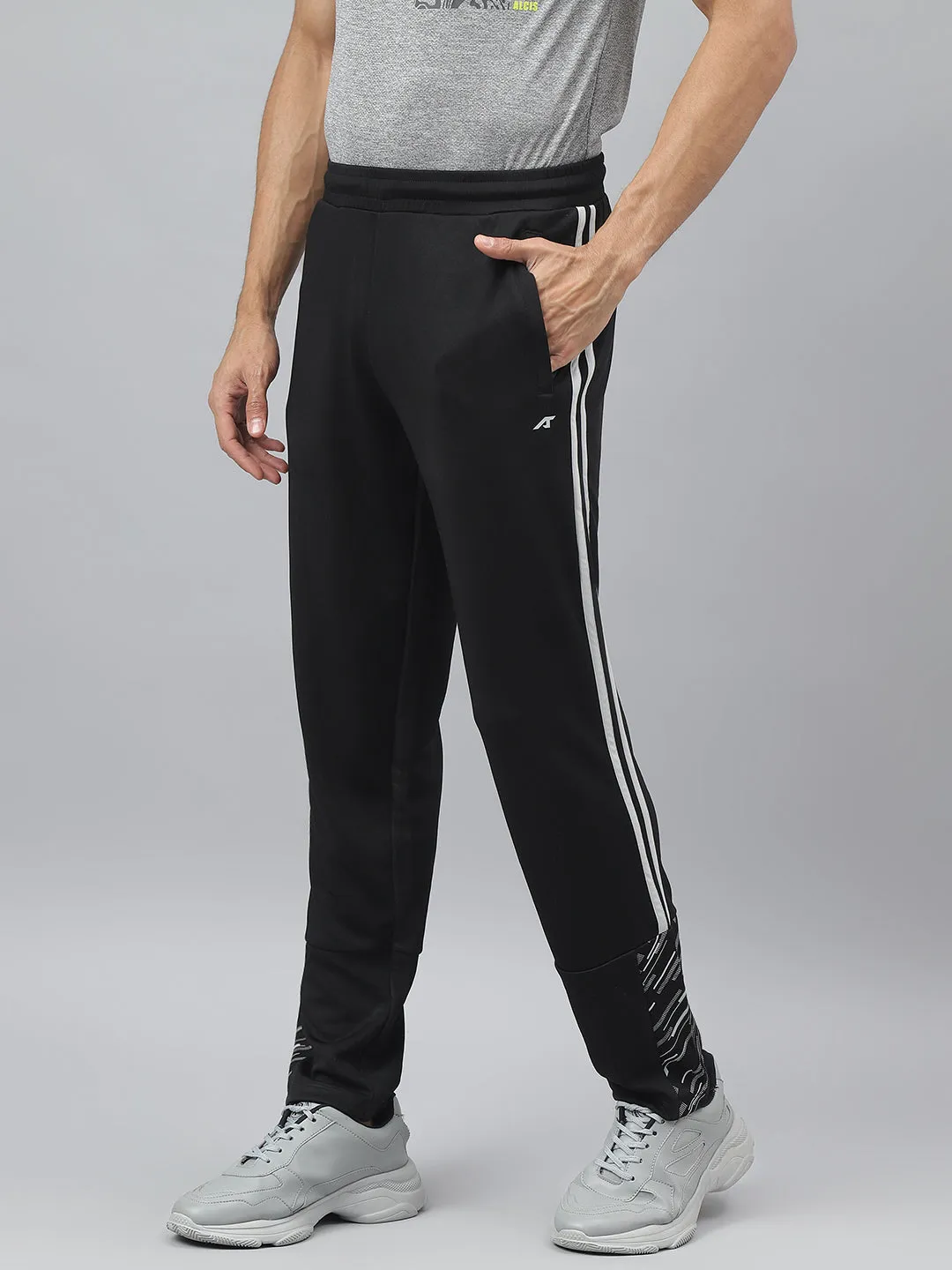 Quick Move All Season Alcis Men Black Anti-Static Slim-Fit Training Track Pants