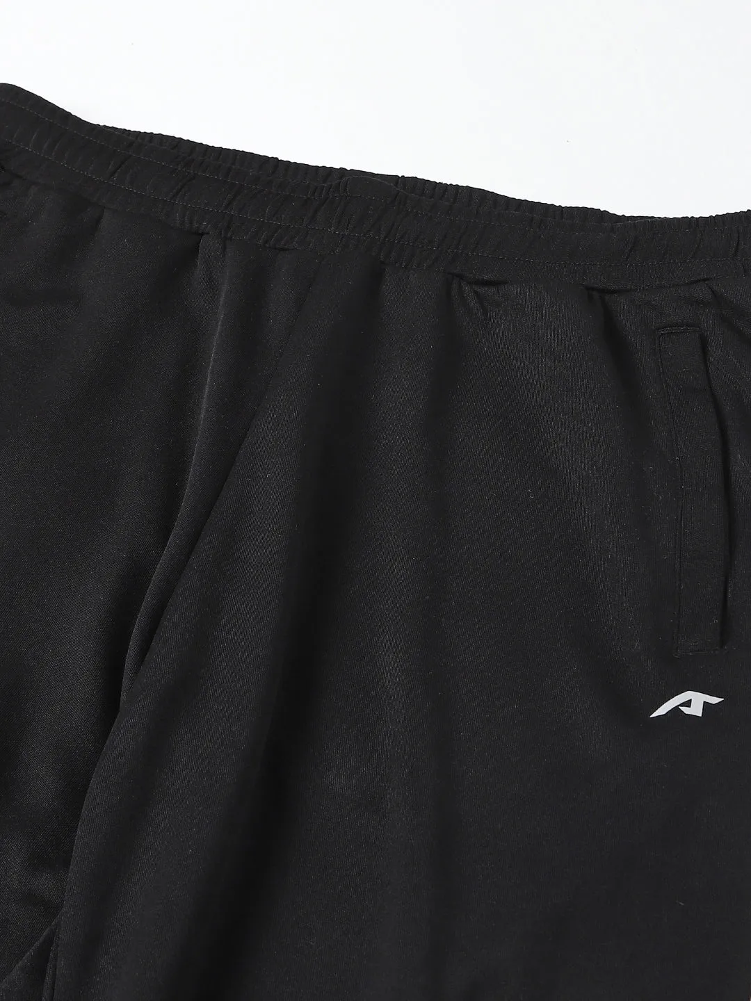 All Day Fit No Iron Alcis Men Black Anti-Static Slim-Fit Training Track Pants