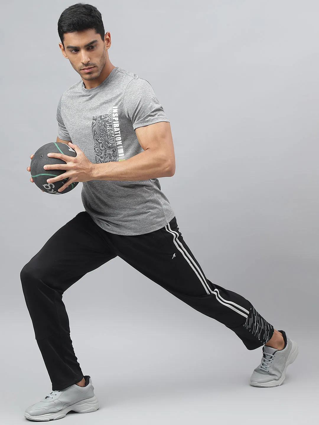 Alcis Men Black Anti-Static Slim-Fit Training Track Pants Urban Look Organic Cotton Blend
