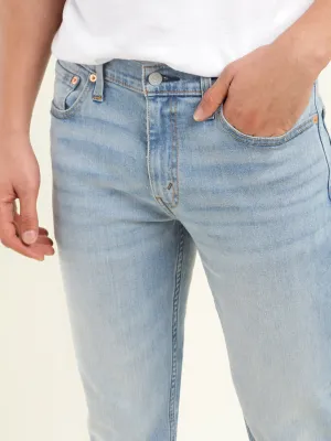 Men's 511 Blue Slim Fit Mid Rise Jeans Casual Outfit