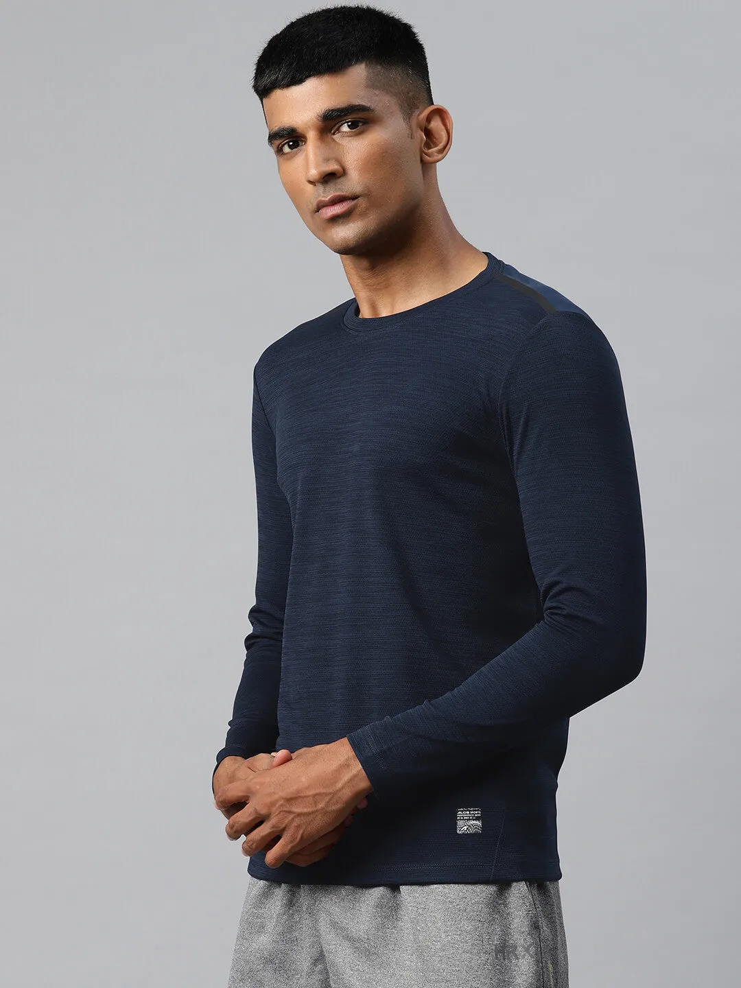 Alcis Men Dry Tech Slim Fit Sports T-shirt with Reflective Detail WaterRepellent Finish FlexibleCuff