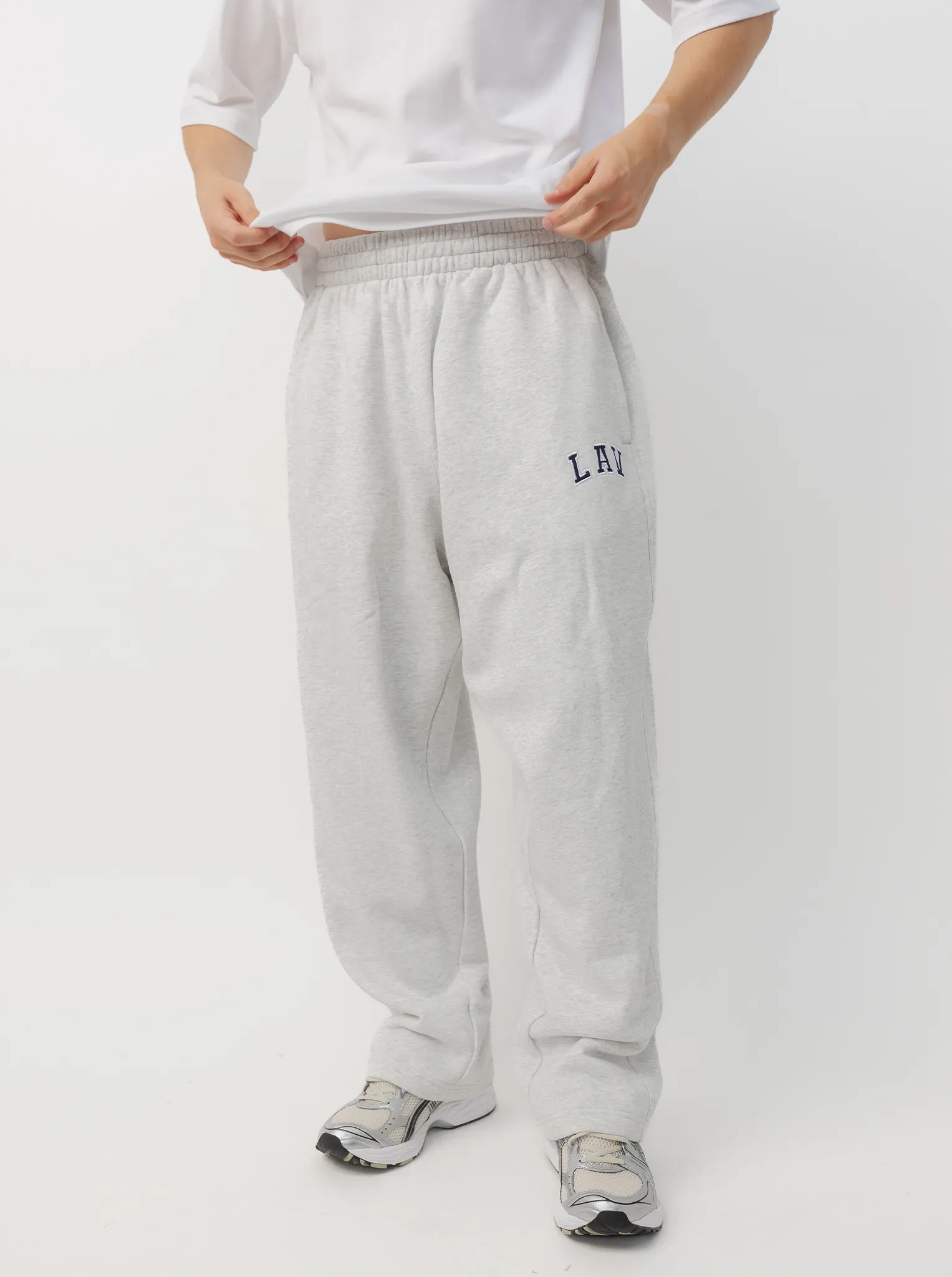 No Ride Up Distressed finish Wide Leg Sweatpant