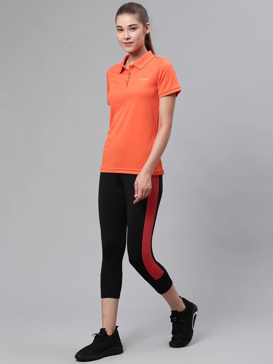Morning Jog Shape Retain Alcis Women Black Solid Training Tights