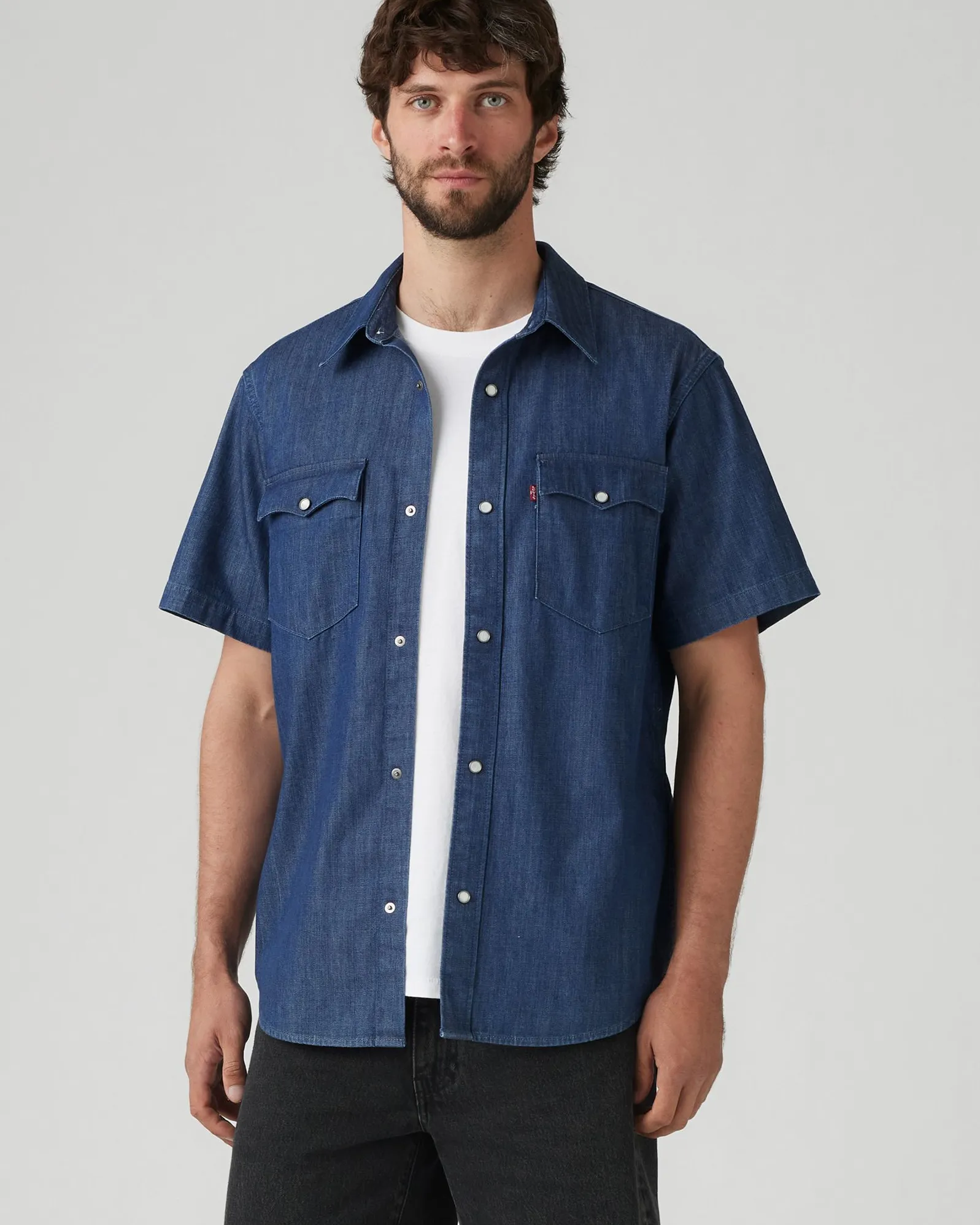 Holiday Vibes Stretch Levi's? S/S Relaxed Fit Western Denim Shirt - Olsen Dark Wash