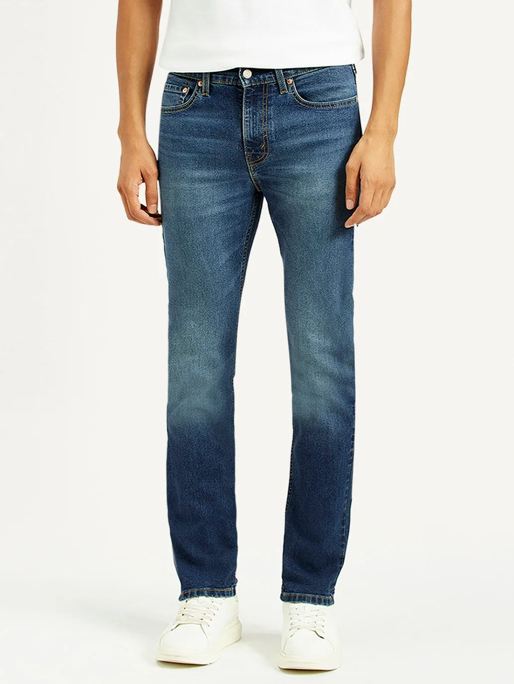 Men's 505 Dark Indigo Straight Fit Mid Rise Jeans City Life Style
