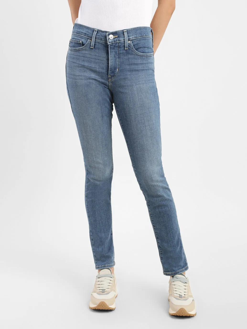 Women's 311 Blue Skinny Fit Mid Rise Jeans Party Look Modern Minimalist Mood Fit