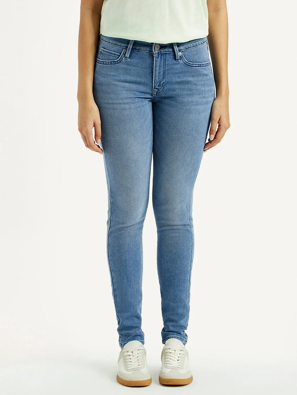 Lightweight Construction Street Style Women's 711 Med Indigo Skinny Fit Mid Rise Jeans