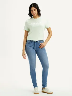 Bold Earthy Women's 711 Med Indigo Skinny Fit Mid Rise Jeans