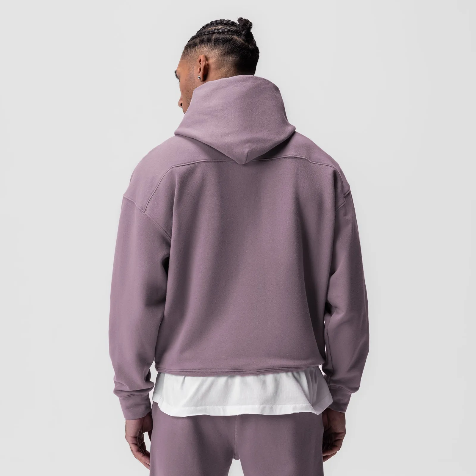 0648. Tech-Terry? Hoodie - Moonscape "Space Bracket" Street Light Slim Fit Contour