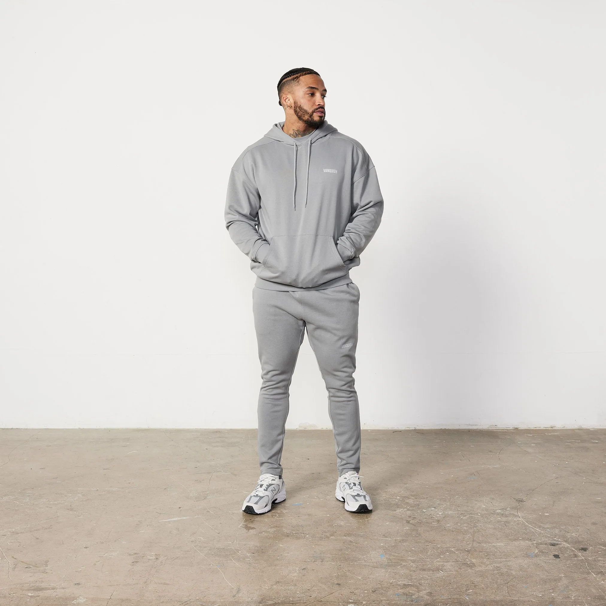 Comfort Wear Vanquish Essential Steel Grey Oversized Pullover Hoodie