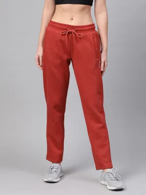 Alcis Women Maroon Solid Track Pants Core Utility Lounge-friendly