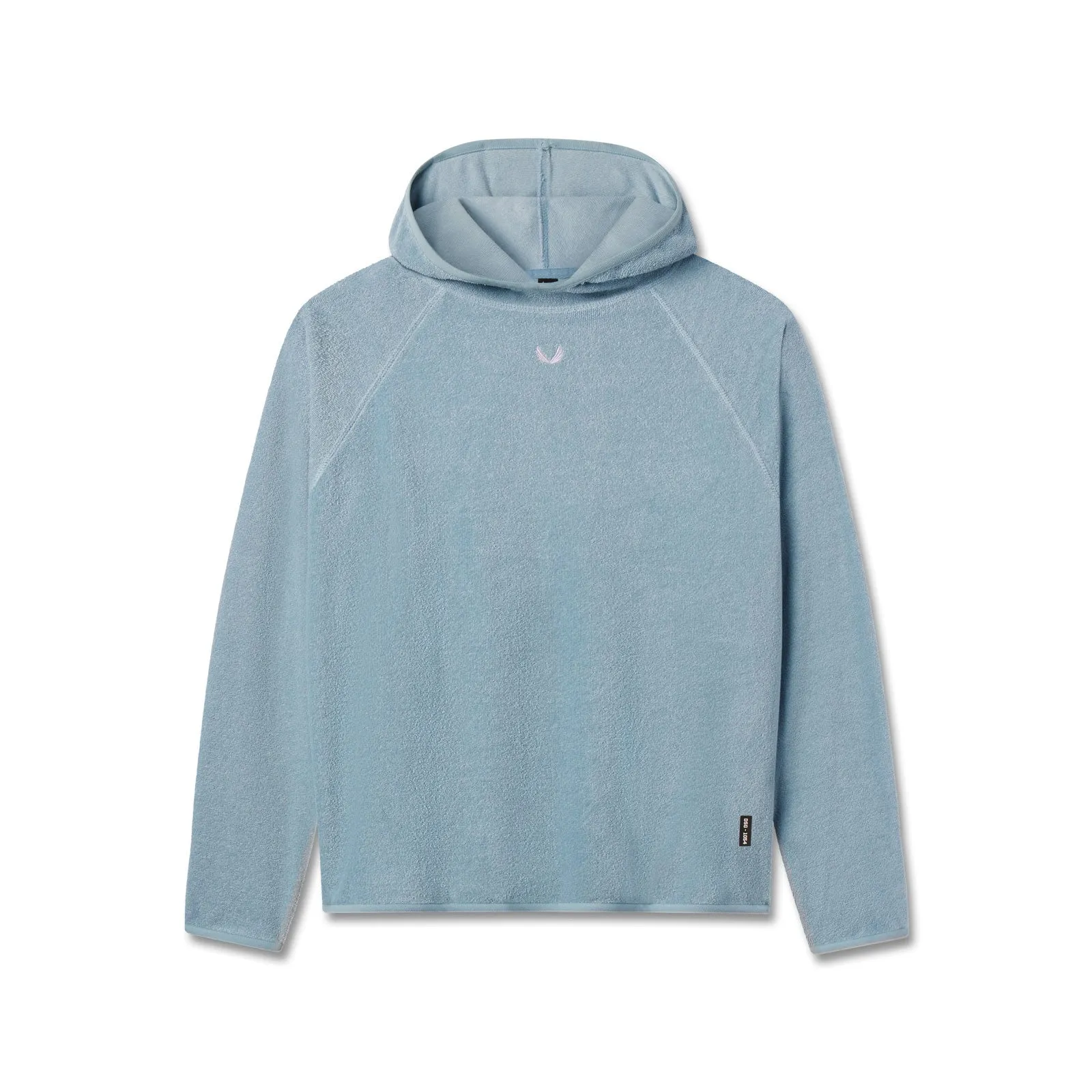 Limited Edition rhinestone accents 1054. Towel Terry Reversible Hoodie - Light Sky