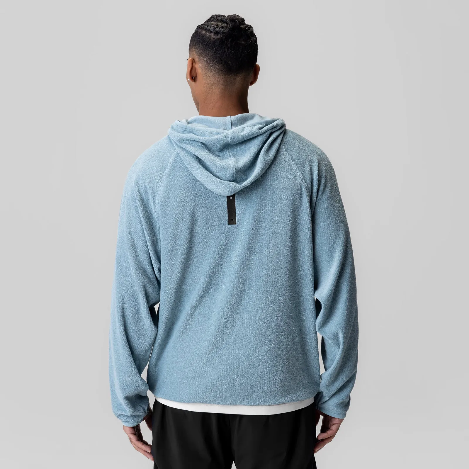 Style Feel 1054. Towel Terry Reversible Hoodie - Light Sky