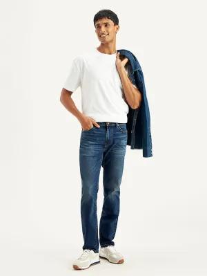 Men's 511 Blue Slim Fit Mid Rise Jeans Breathable Weekend Warrior Travel Outfit Versatile Cut