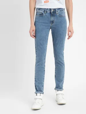 Women's 711 Blue Skinny Fit High Rise Jeans Sunny Vibes Vibrant Relaxed Style Stretch Comfort
