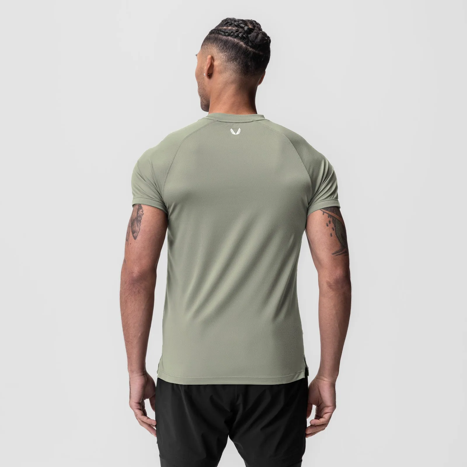 Smooth Look Collared formality 0918. AeroSilver? Fitted Tee - Sage