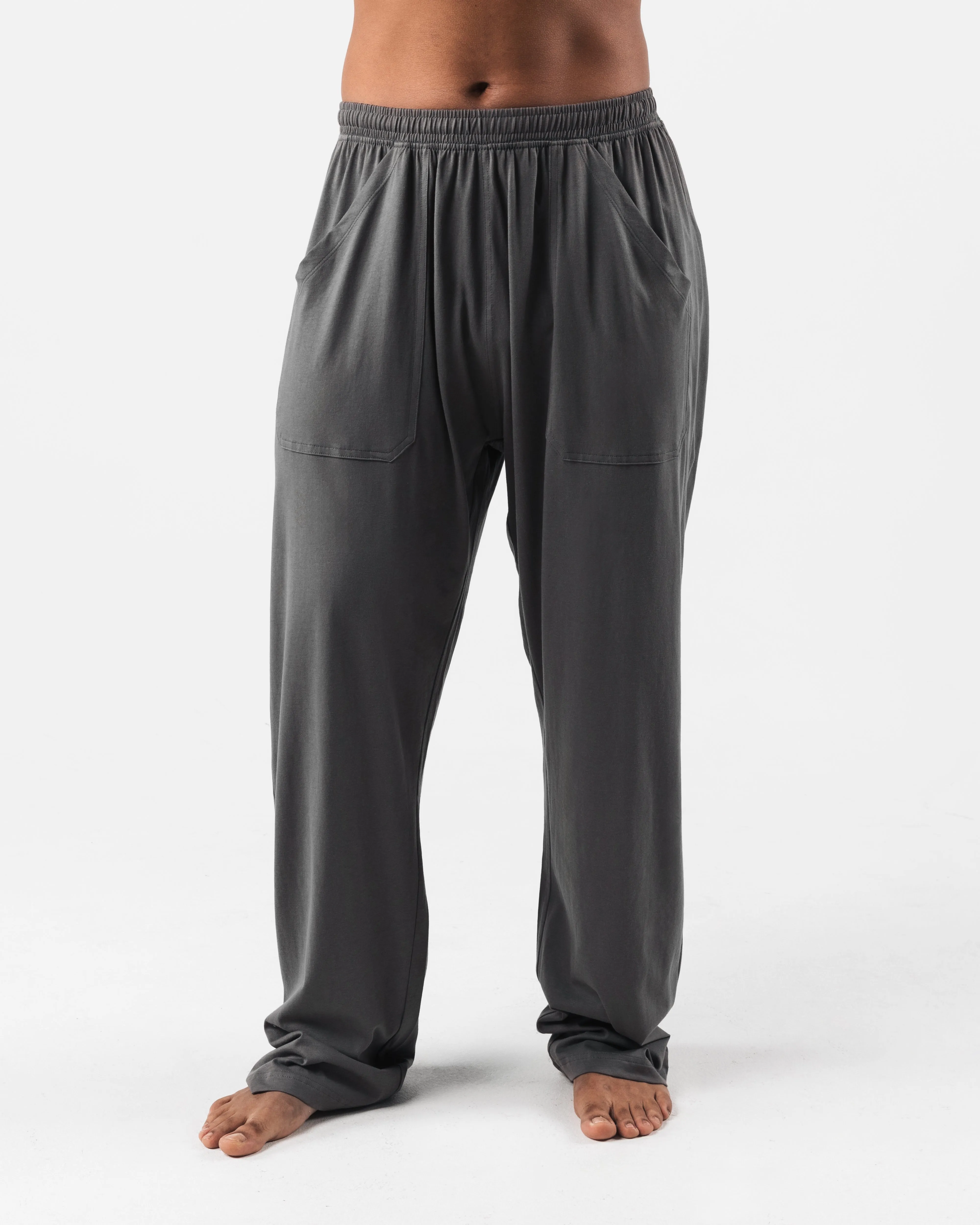 Zipper Closure Smooth Fit Lining Zero Classic Straight Leg Pant - Grey