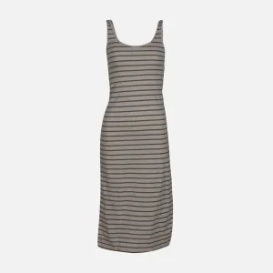WOMEN SLEEVE LESS LONG RIB DRESS Ventilated Back Panel