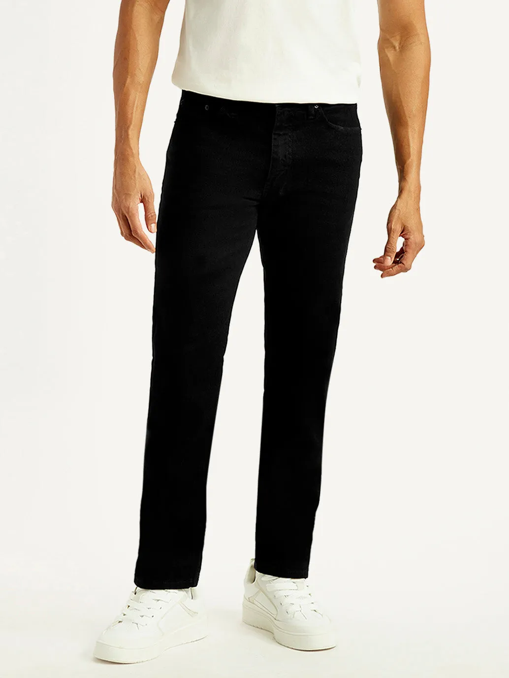 Vibrant Trendy Men's 513 Black Slim Straight Fit Mid Rise Jeans