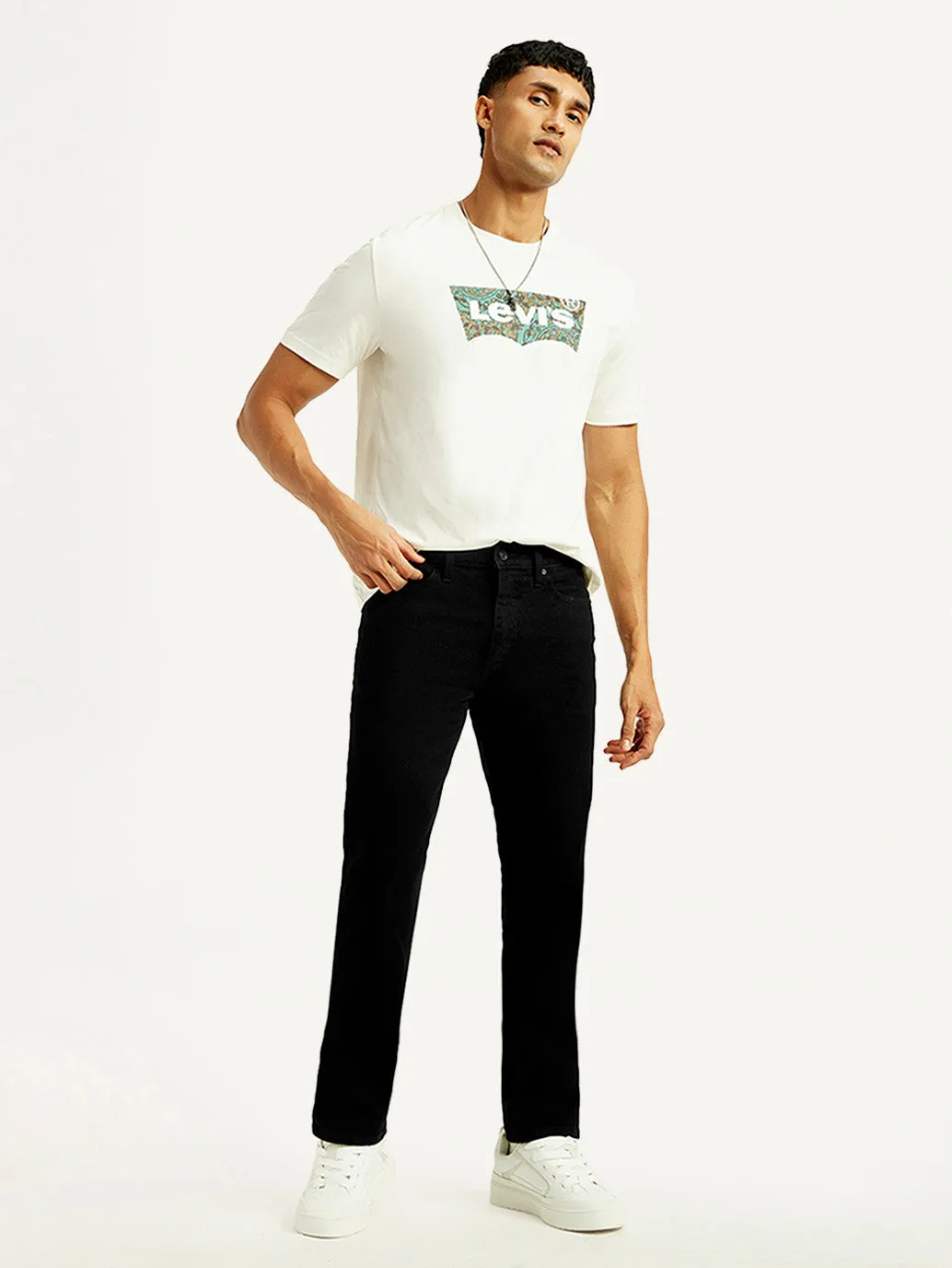 Men's 513 Black Slim Straight Fit Mid Rise Jeans Holiday Vibes Work Ready Date Night Daily Wear