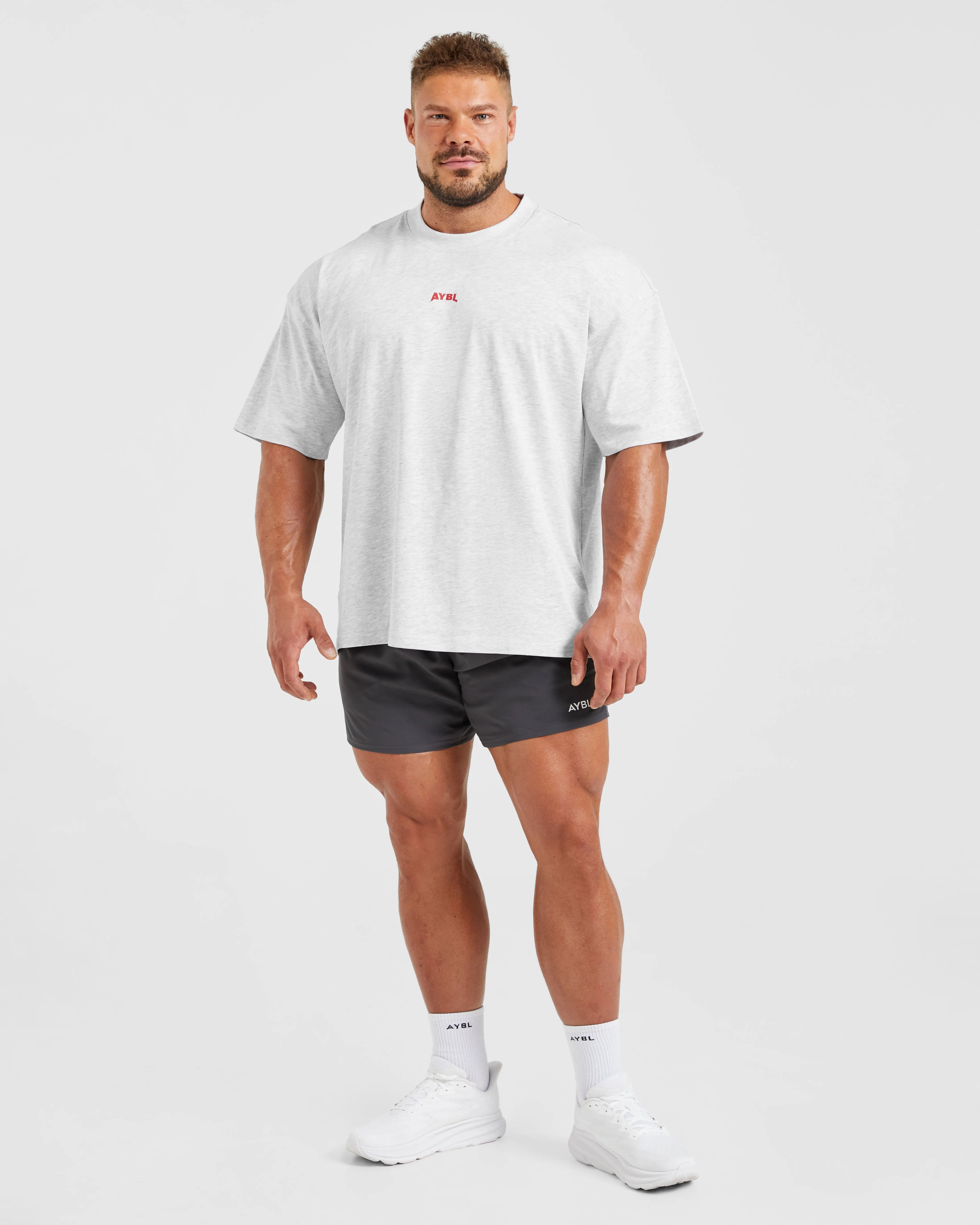 DoubleLayeredCollar Anti Static Fabric Wesley Vissers X Beyond Limits Oversized T Shirt - Grey Marl