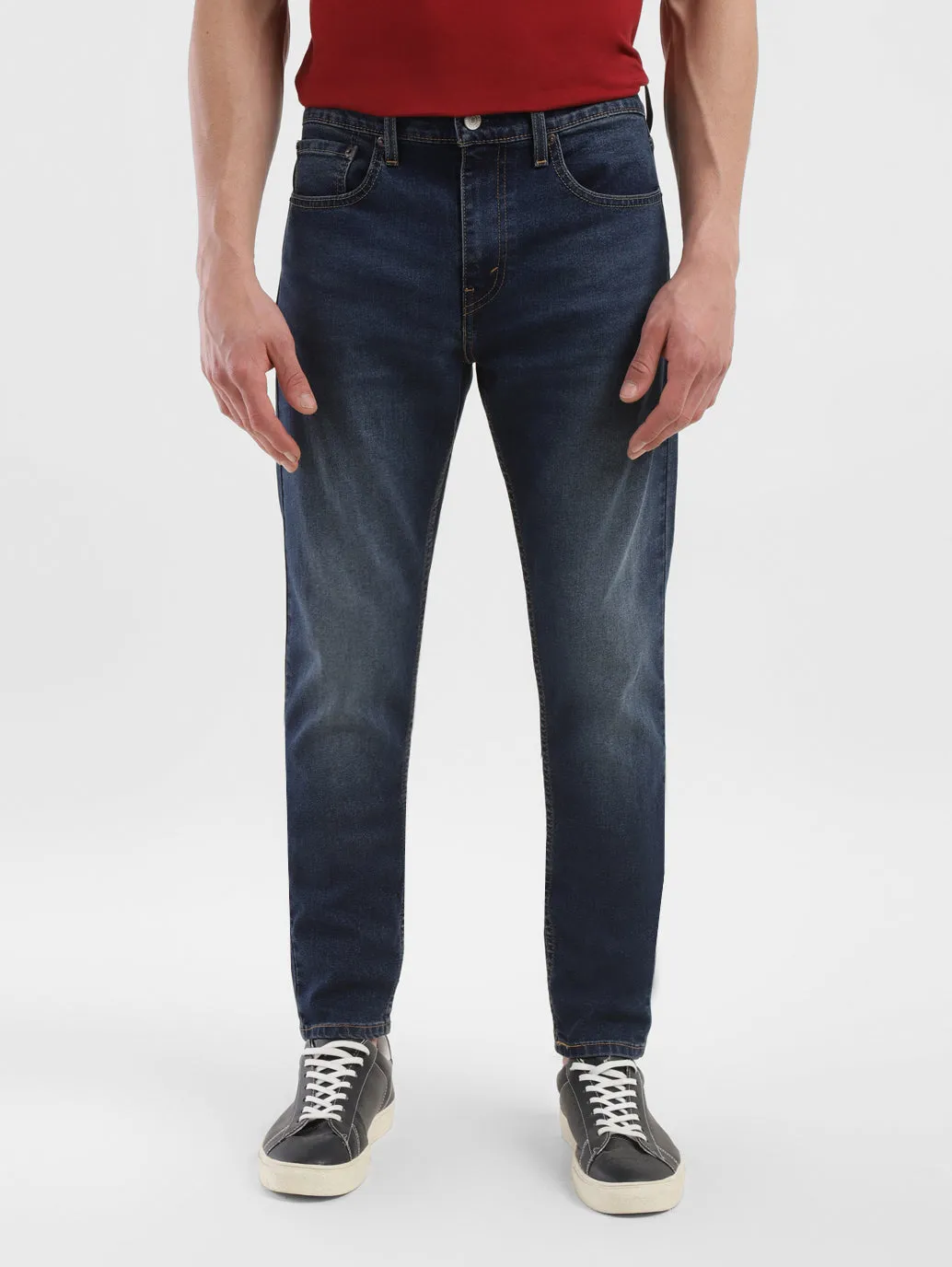 Adjustable Waist Men's 512 Navy Blue Slim Tapered Fit Mid Rise Jeans