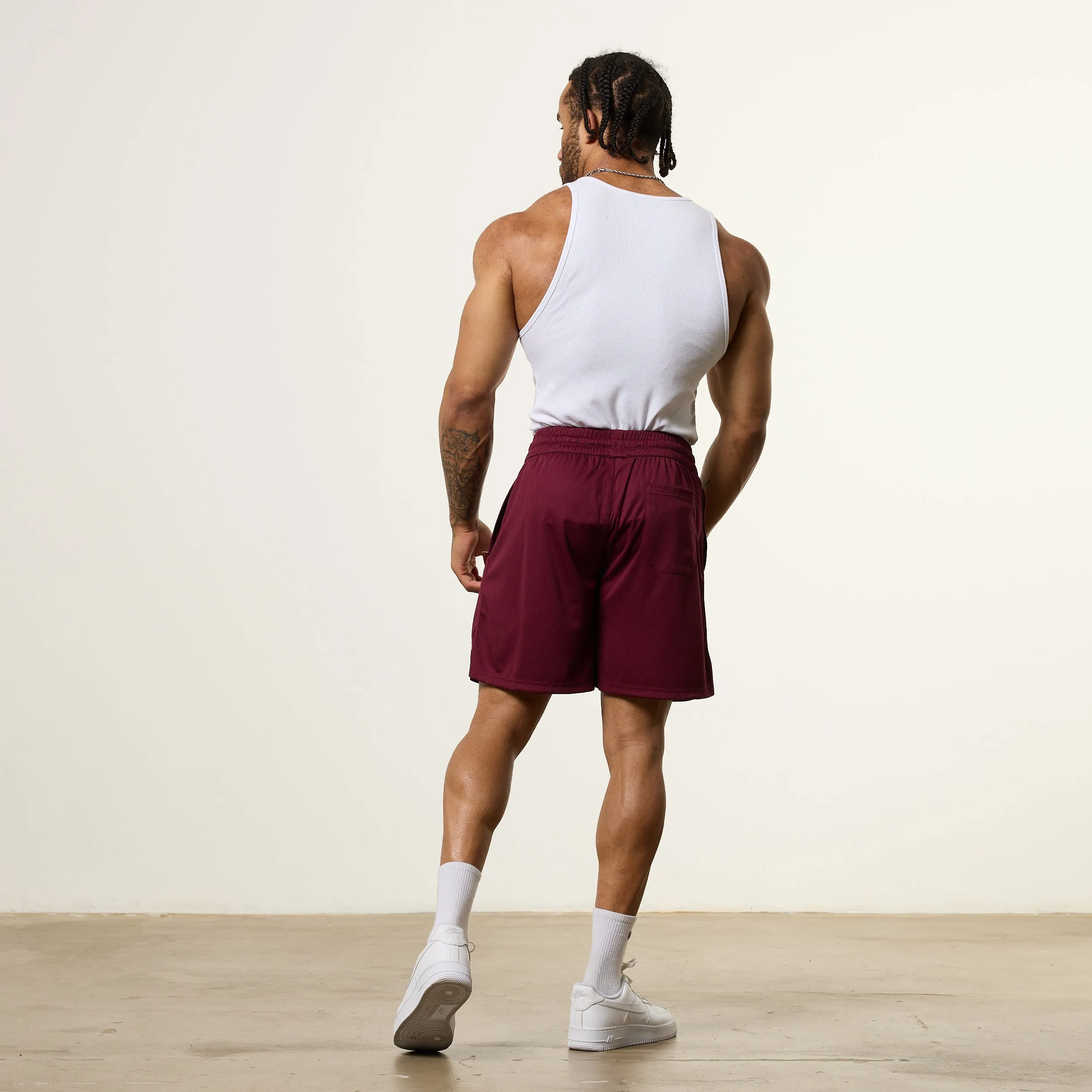 Vanquish Bodybuilding Oxblood Mesh Shorts Unisex