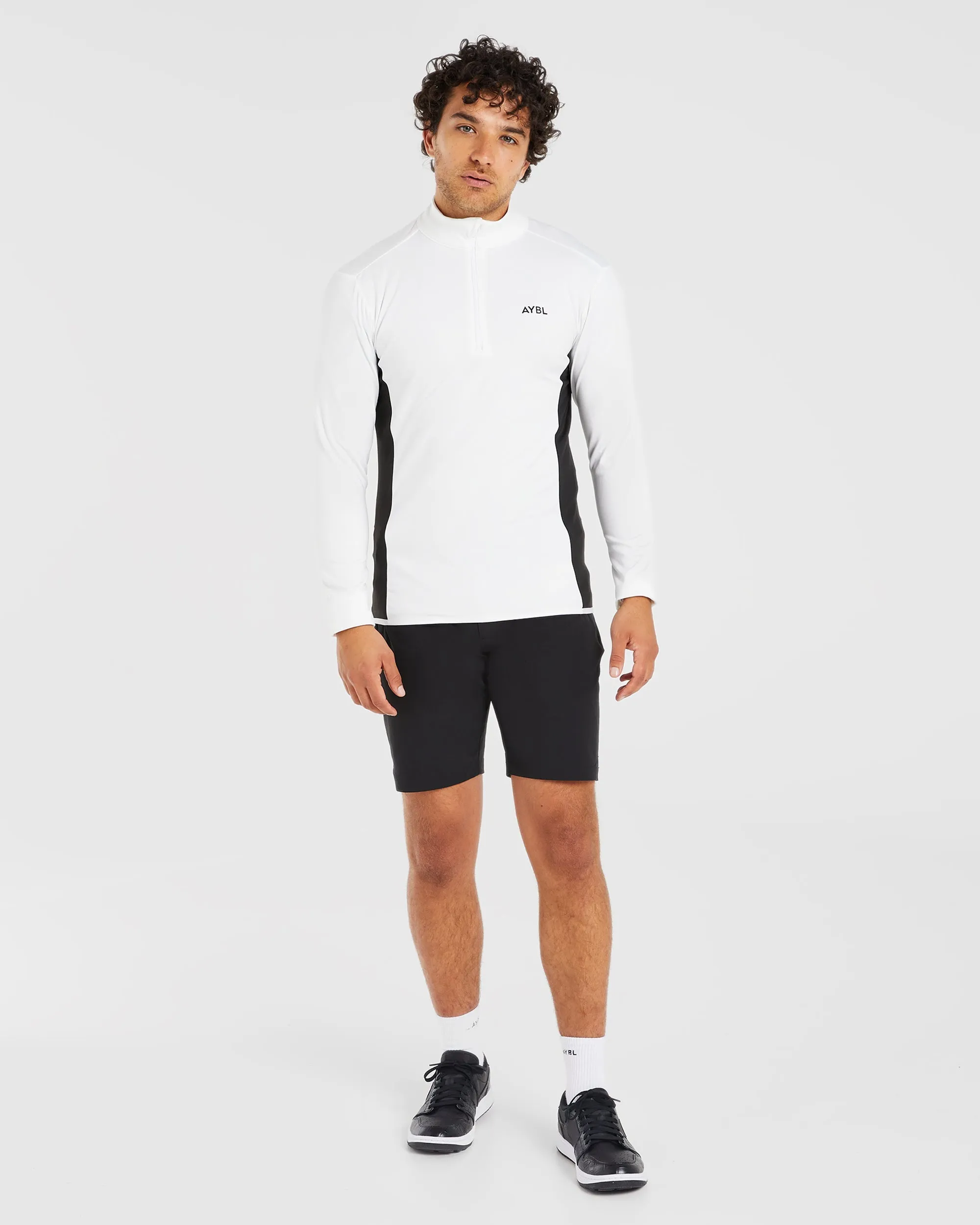 Performance 1/4 Zip Pullover - White school setting