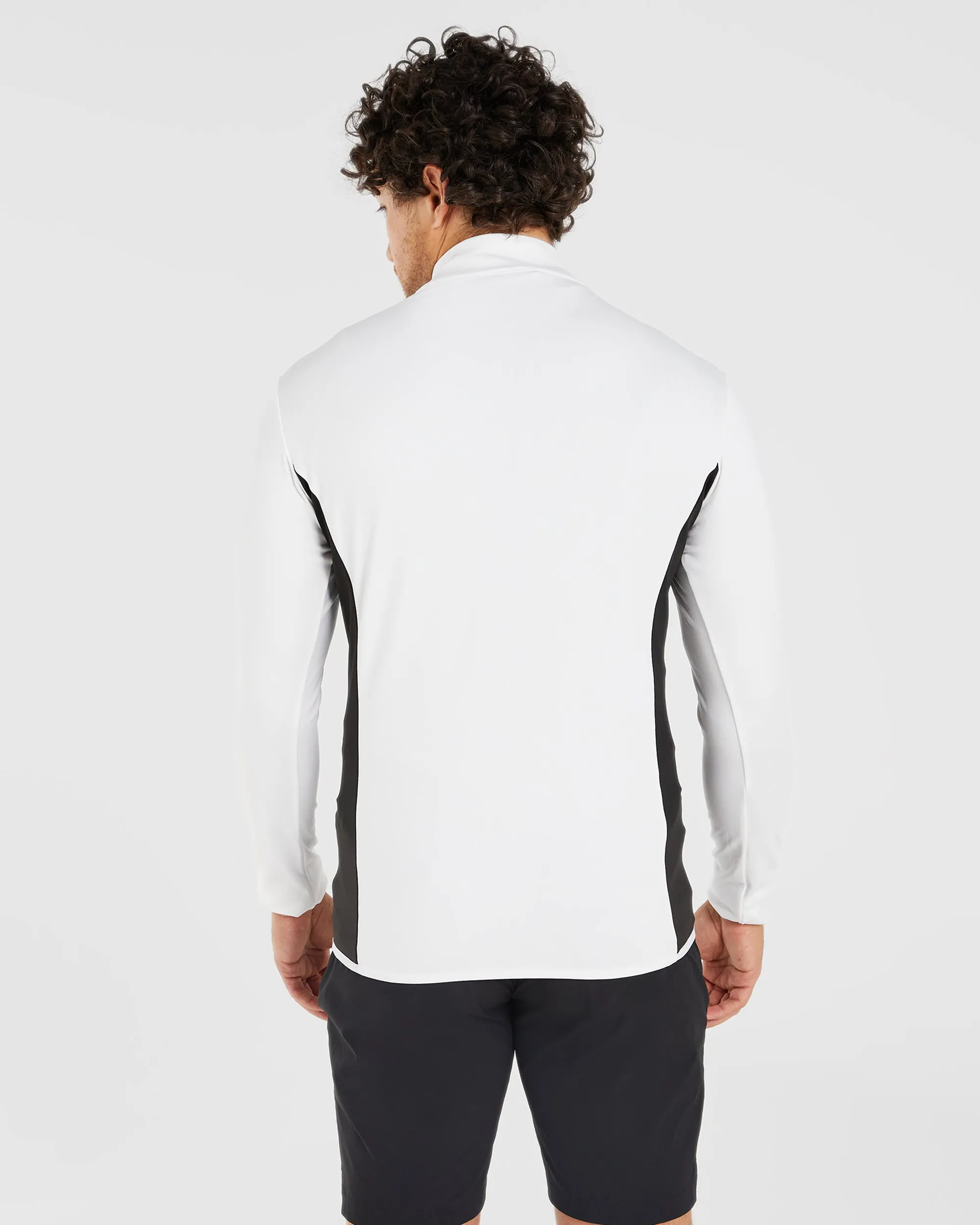 Flexible Hood Structure Performance 1/4 Zip Pullover - White