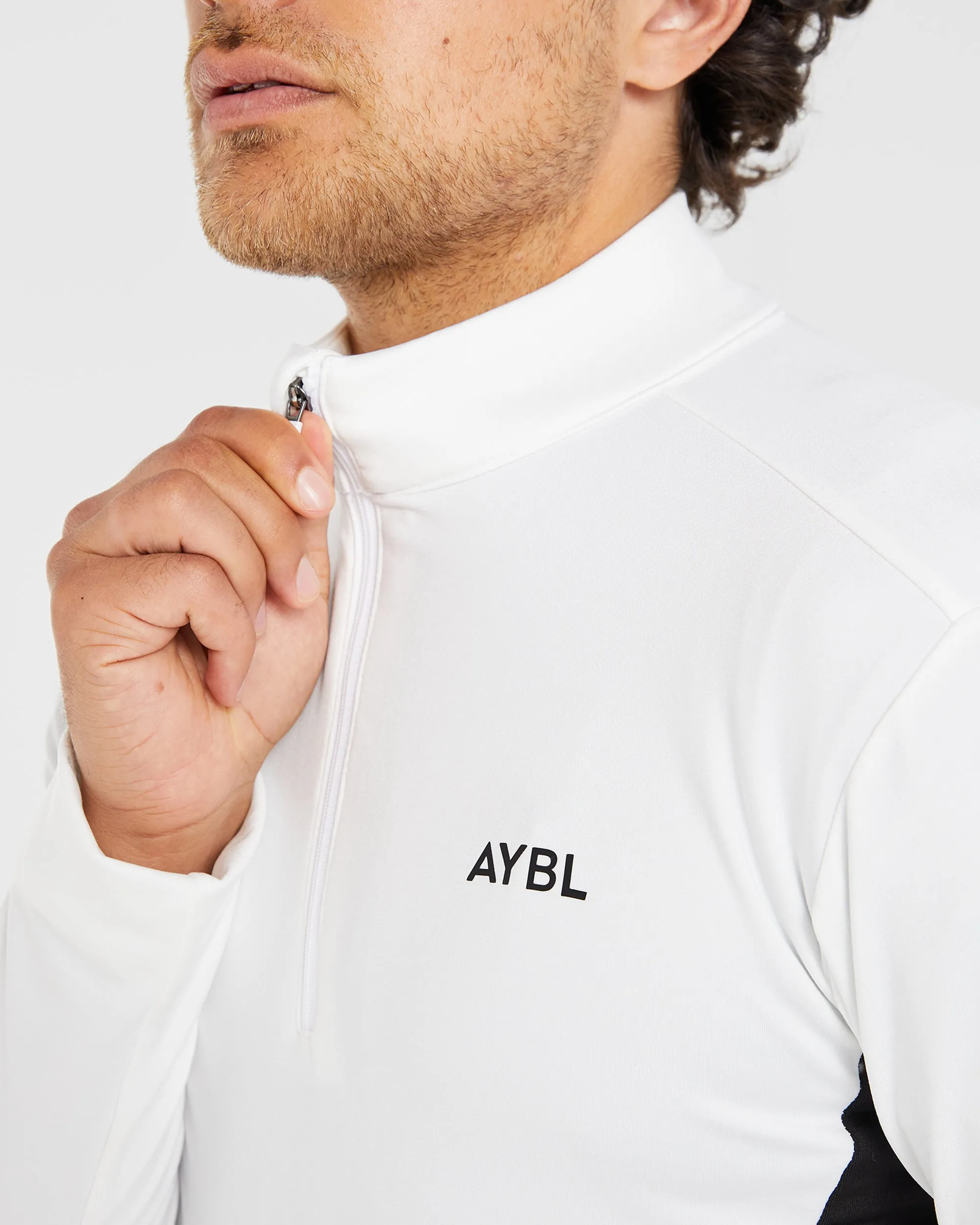 Performance 1/4 Zip Pullover - White Unisex Design Bilby like