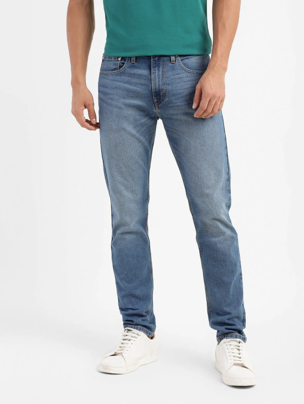 Men's 512 Blue Slim Tapered Fit Mid Rise Jeans High Quality Bold Look Summer Vibes Stylish Daily Wear Parent Style