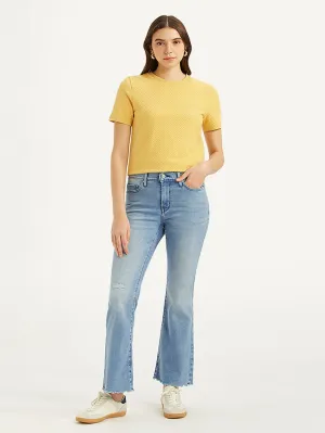 Women's 315 Blue Flared Fit High Rise Jeans Cool Silhouette Multi Pocket Utility