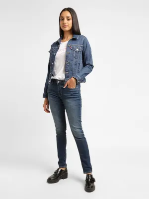 Women's 711 Blue Skinny Fit Mid Rise Jeans Soft Wash Treatment