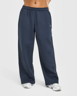 Anti Slip Waistband Flexible Knee Articulation OdorControl Treatment Foundations Oversized Straight Leg Joggers | True Blue