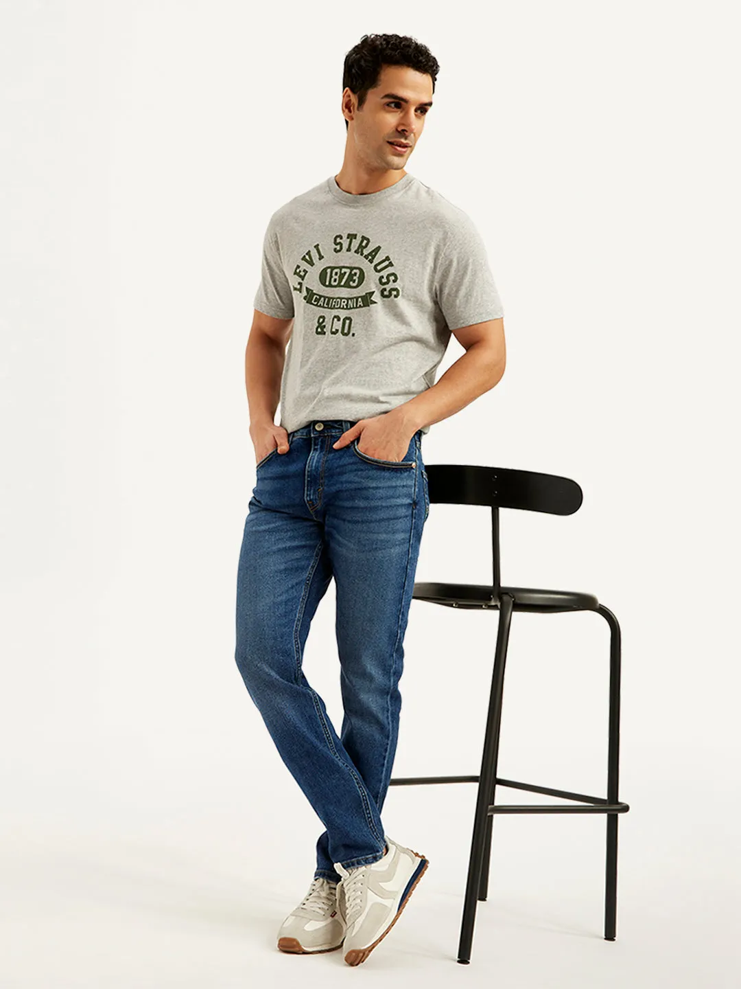 Men's 512 Blue Slim Tapered Fit Mid Rise Jeans Day Ready Functional Fit