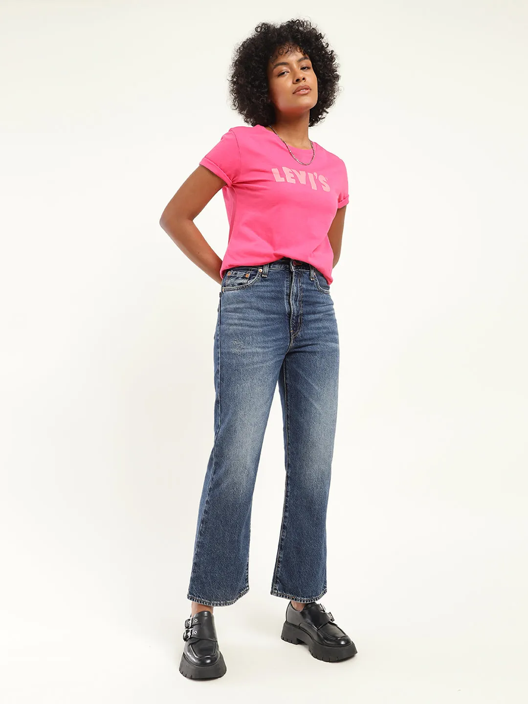 Soft Aesthetic Elegant Travel Outfit Minimalist Style Women's Blue Bootcut Fit High Rise Jeans