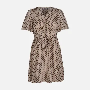 WOMEN FLORAL SHORT SLEEVE MIDI DRESS OdorResistant Material