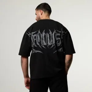 Office Wear LayeringFriendly Vanquish Metal Black Boxy Oversized T Shirt