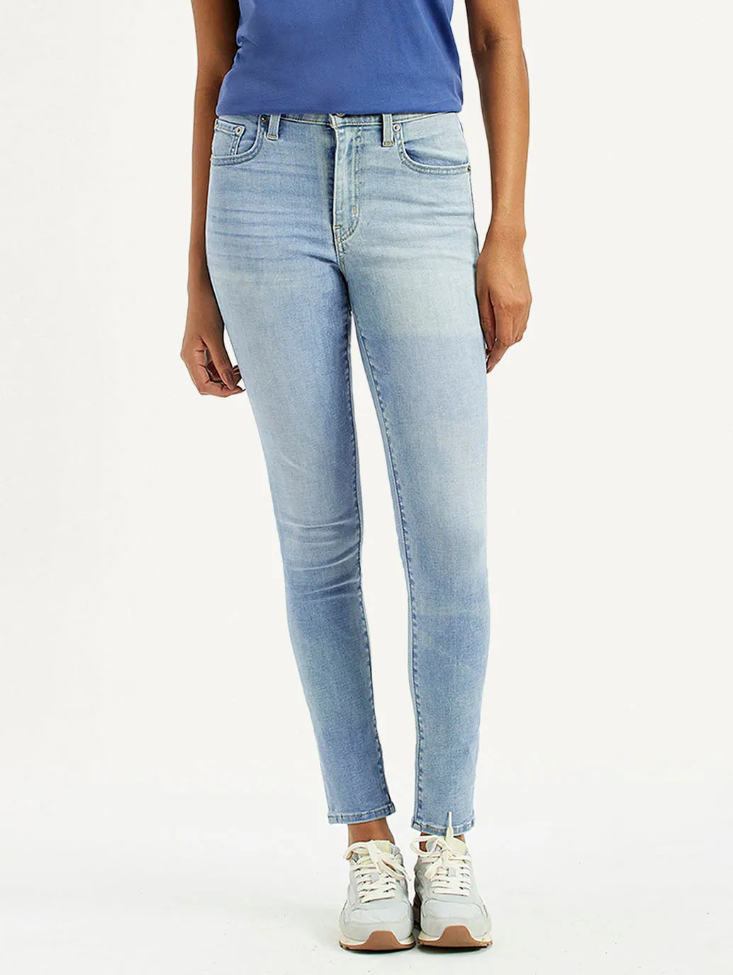 Odor Control Coating Neutral Daily Wear Adult Fashion Women's 721 Light-Blue Skinny Fit High Rise Jeans