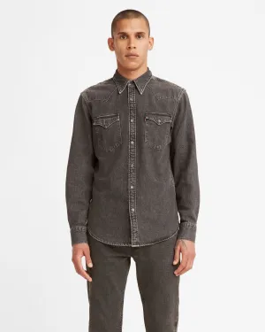 Great Base Everyday Classic Wear Comfy Levi's? Barstow Western Standard Denim Shirt - Black Washed