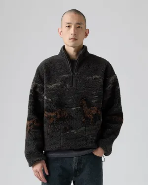 Autumn Days Parent Style Stretch Fabric Levi's? Idyllwild Sherpa Popover Fleece - Running Horses / Dark Phantom