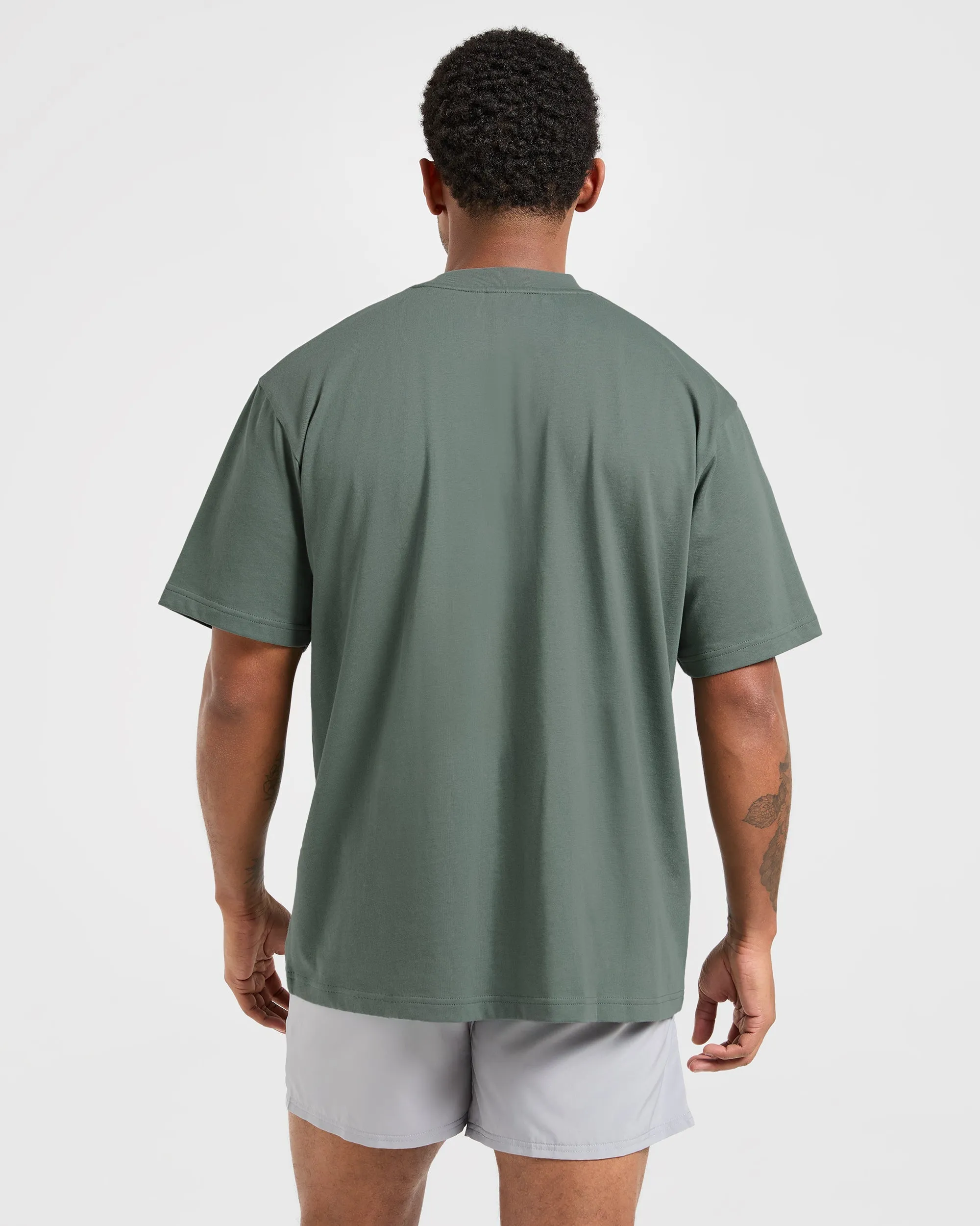 Lift Club Oversized T Shirt - Vintage Sage LightweightBlend Sustainable Fibers