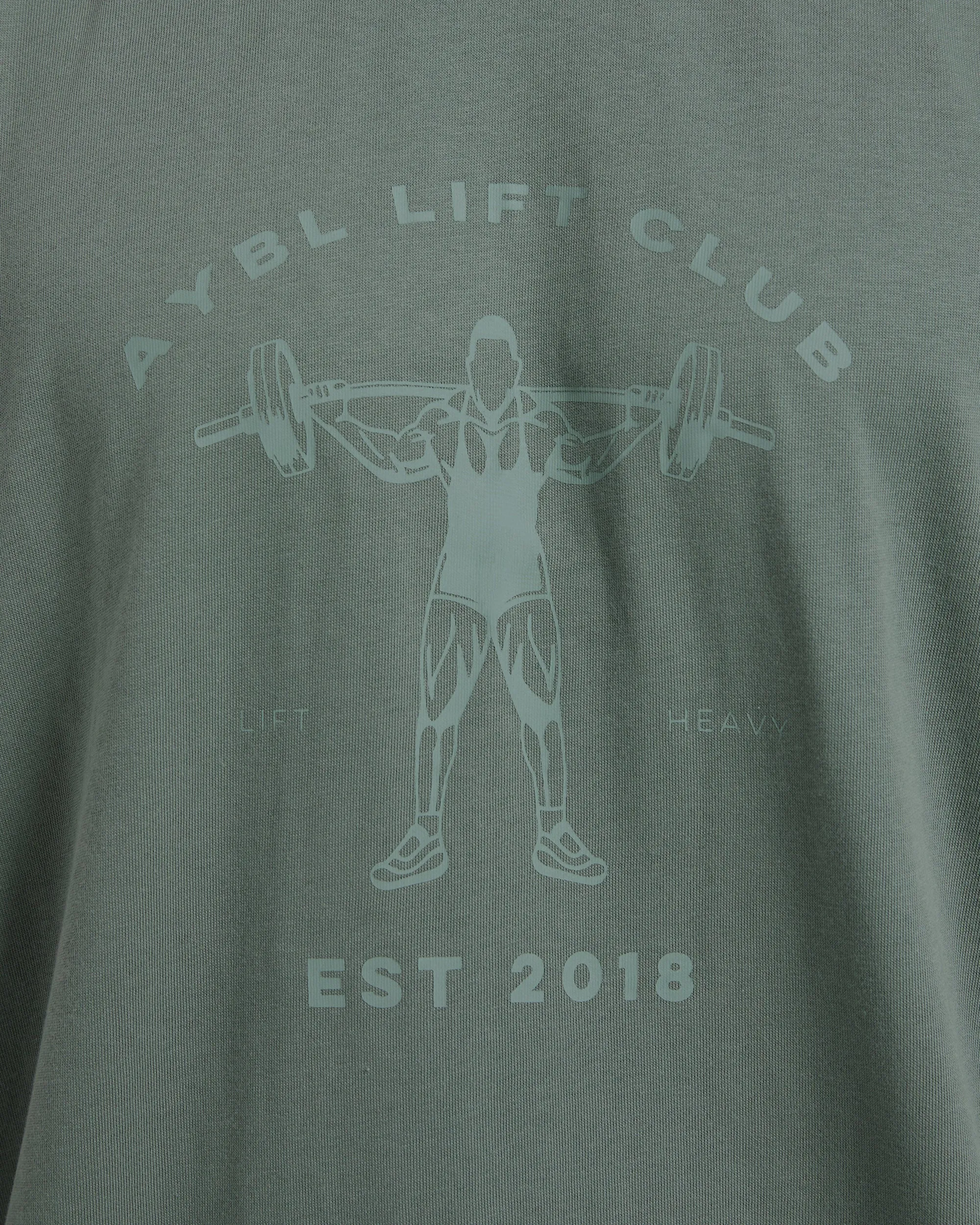 Lift Club Oversized T Shirt - Vintage Sage Breezy Design